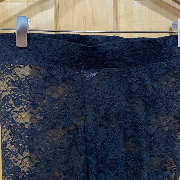 Bozzolo Pants - Bozzolo black lace leggings elastic waist New sz S